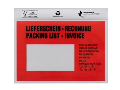 Lieferscheintasche C6 bedruckt Produktabbildung